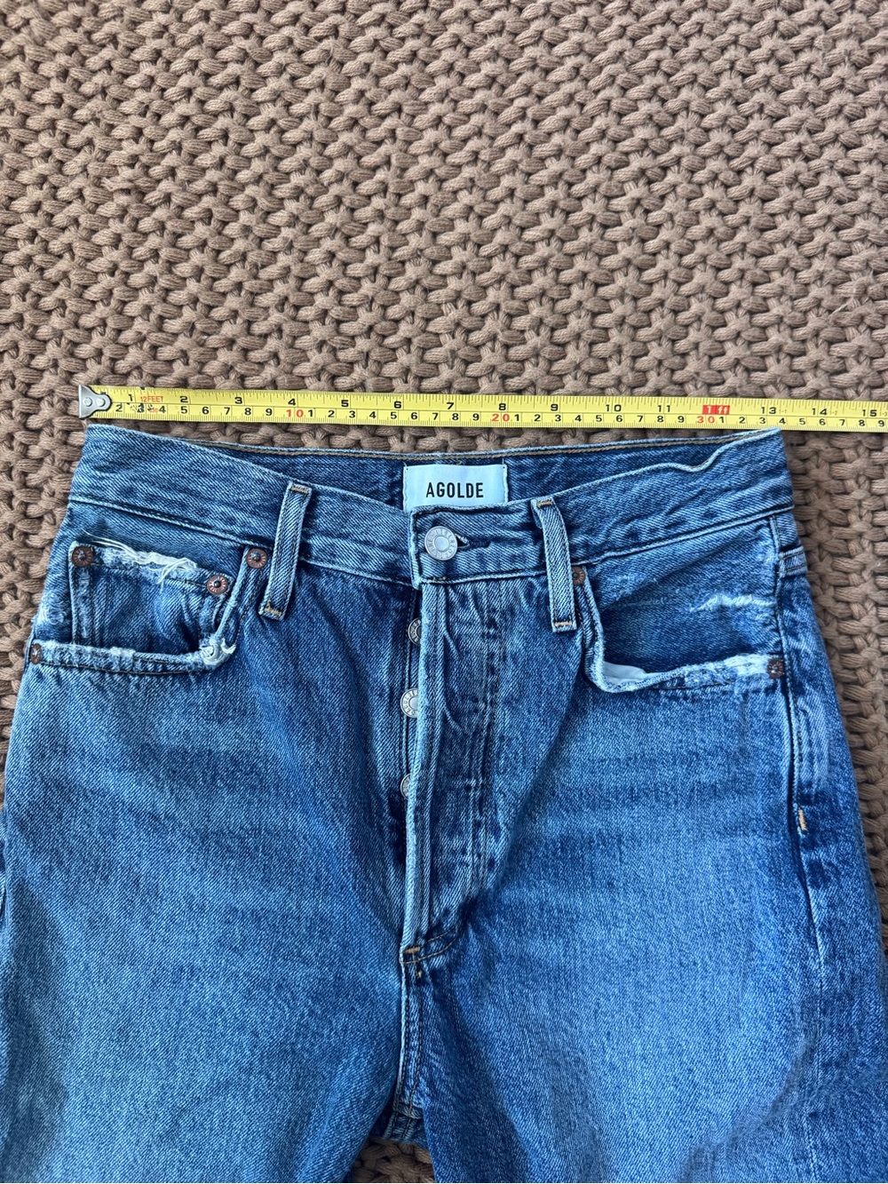 Agolde Riley High Rise Straight Leg Button Fly Jeans Women's Size 24 - Picture 9 of 13